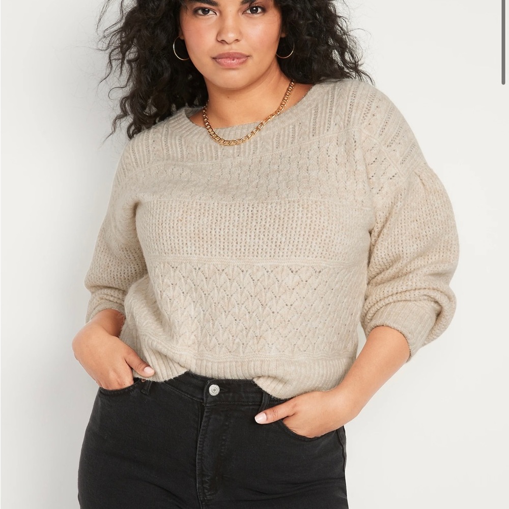 Old Navy cozy plush yarn texture knit pullover sweater nwt medium
